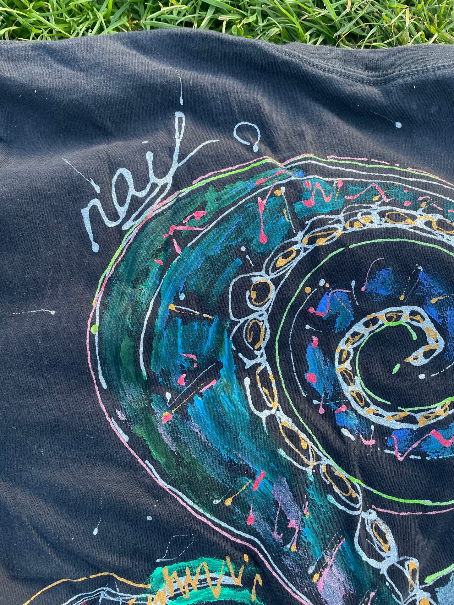 Hand-Painted “Octopus Spiral” T-Shirt
