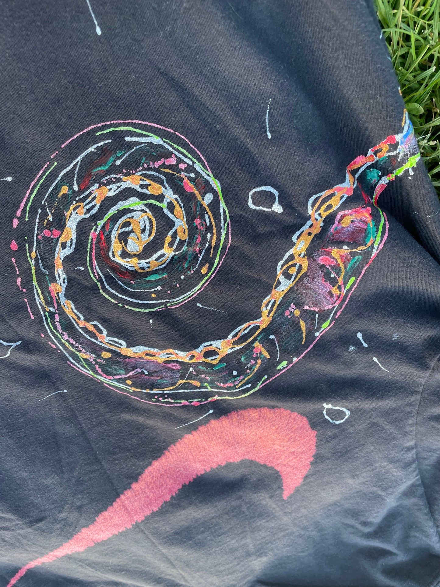 Hand-Painted “Octopus Spiral” T-Shirt