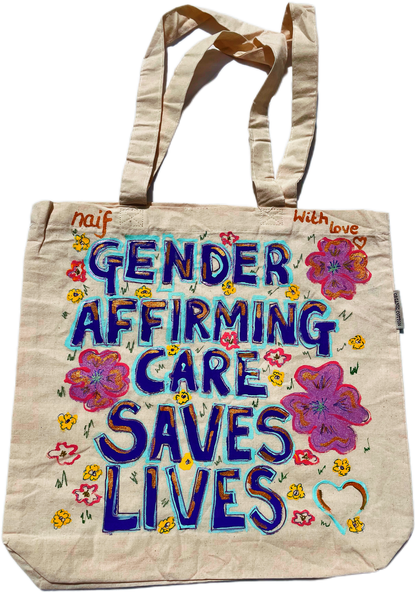 Hand Painted Gender Affirming Care Tote Bag