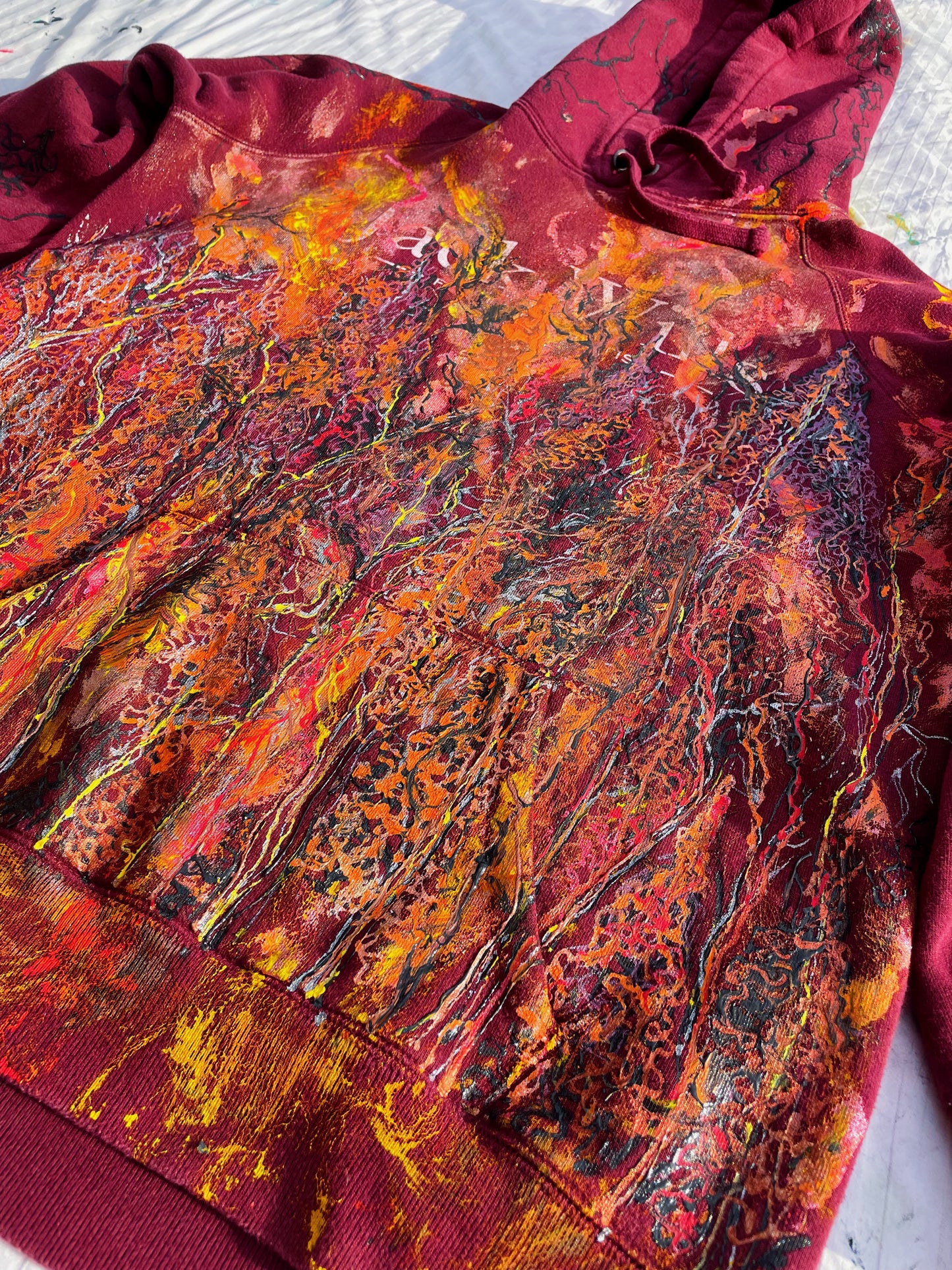 “California Blaze”: Hand-Painted Hoodie Inspired by California Wildfires