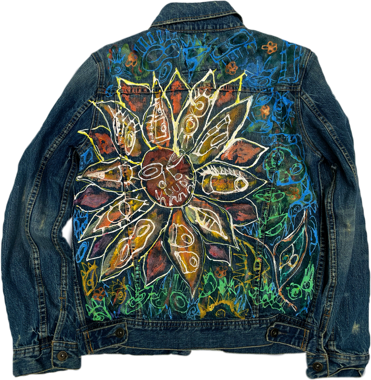 "Cosmic Bloom" Denim Jacket