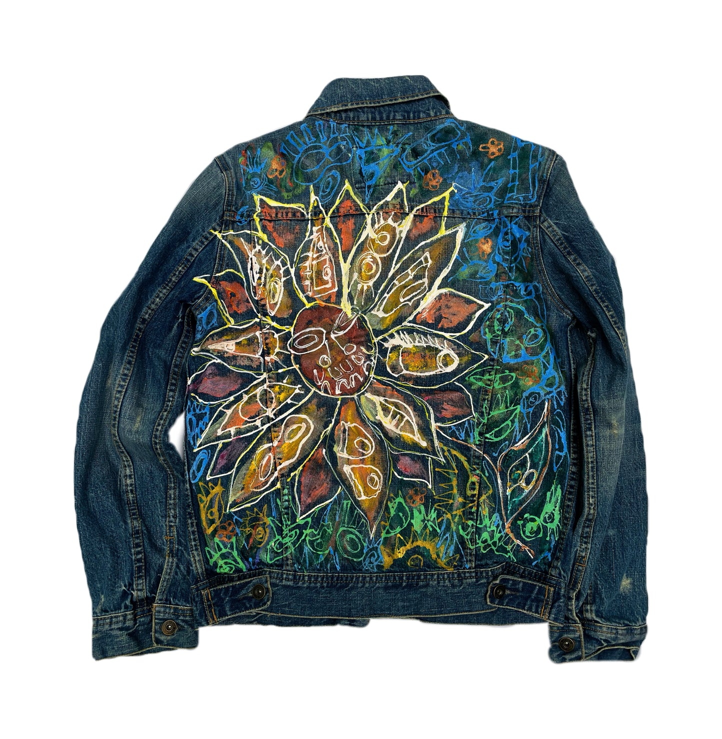 "Cosmic Bloom" Denim Jacket