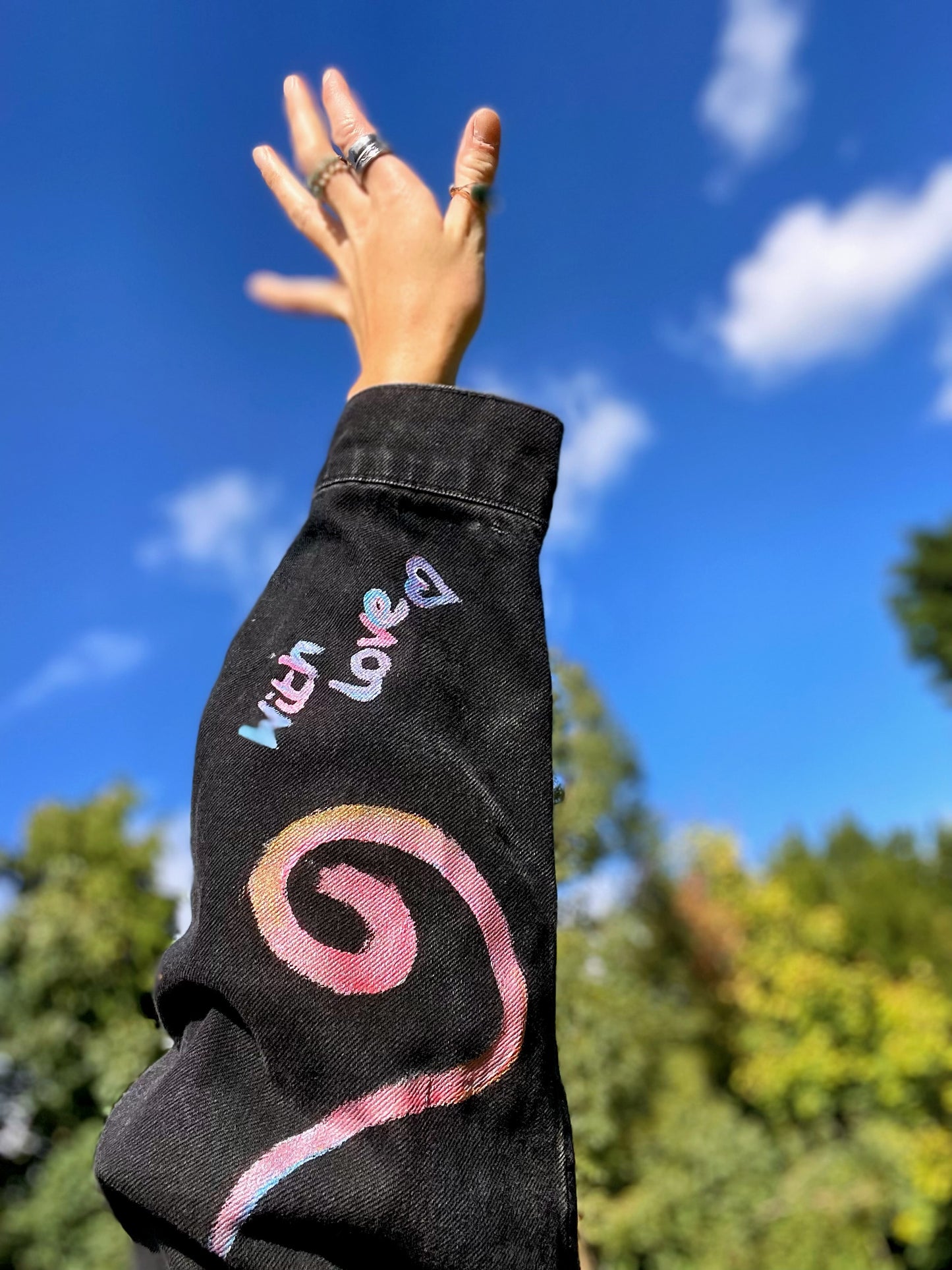 Hand Painted “Free Palestine” Denim Jacket