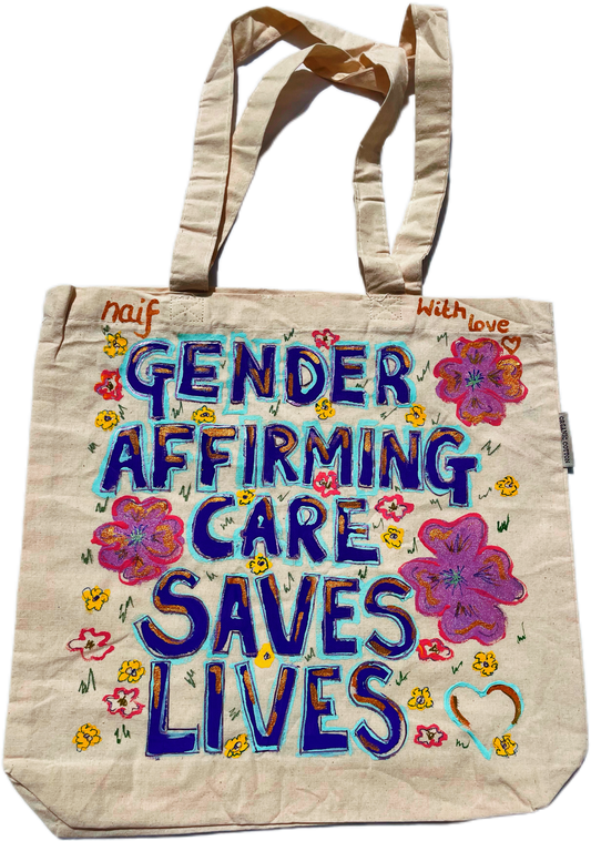 Hand Painted Gender Affirming Care Tote Bag