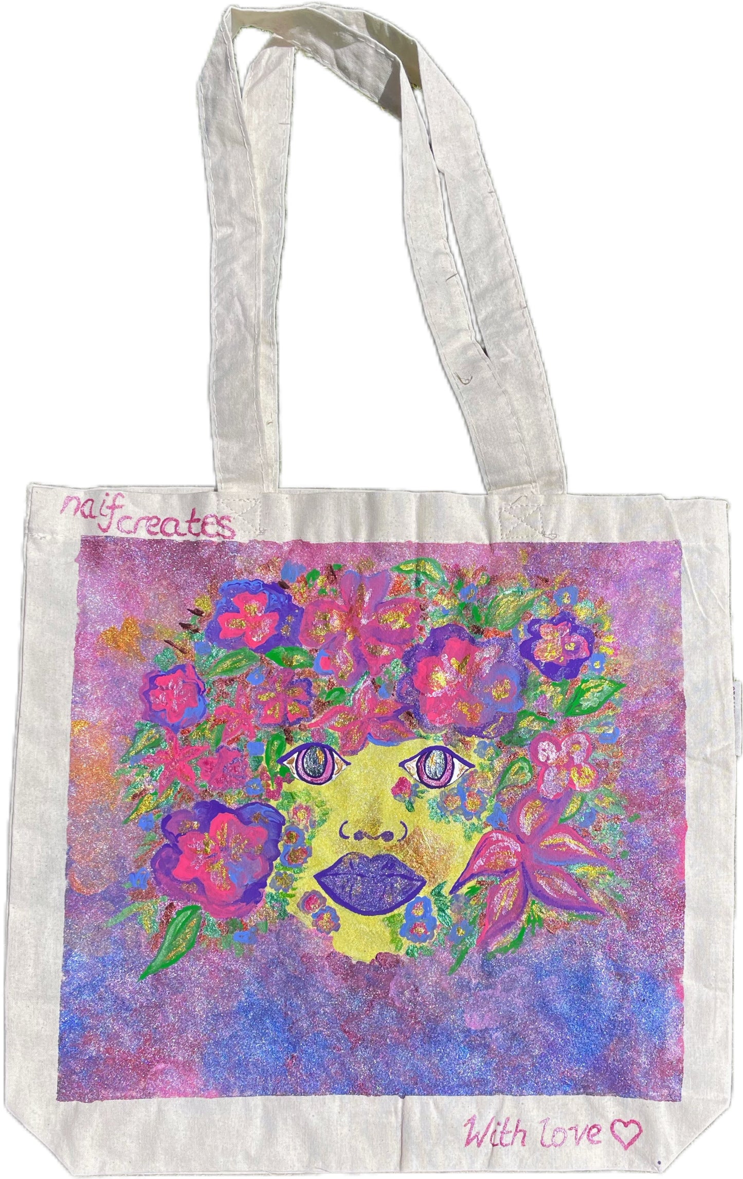 Floral Expression Hand Painted Tote