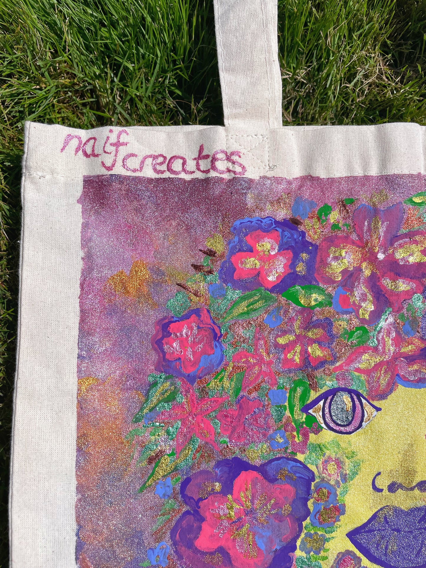 Floral Expression Hand Painted Tote