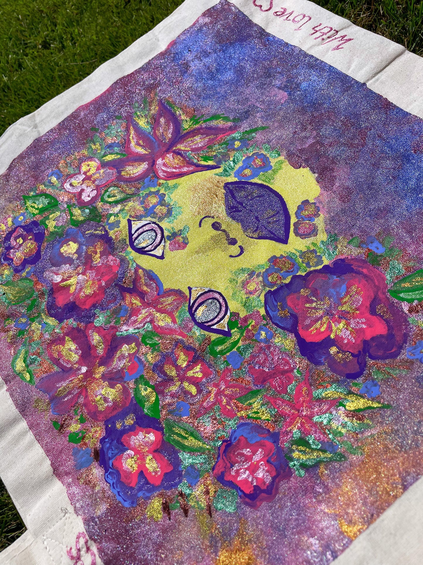 Floral Expression Hand Painted Tote