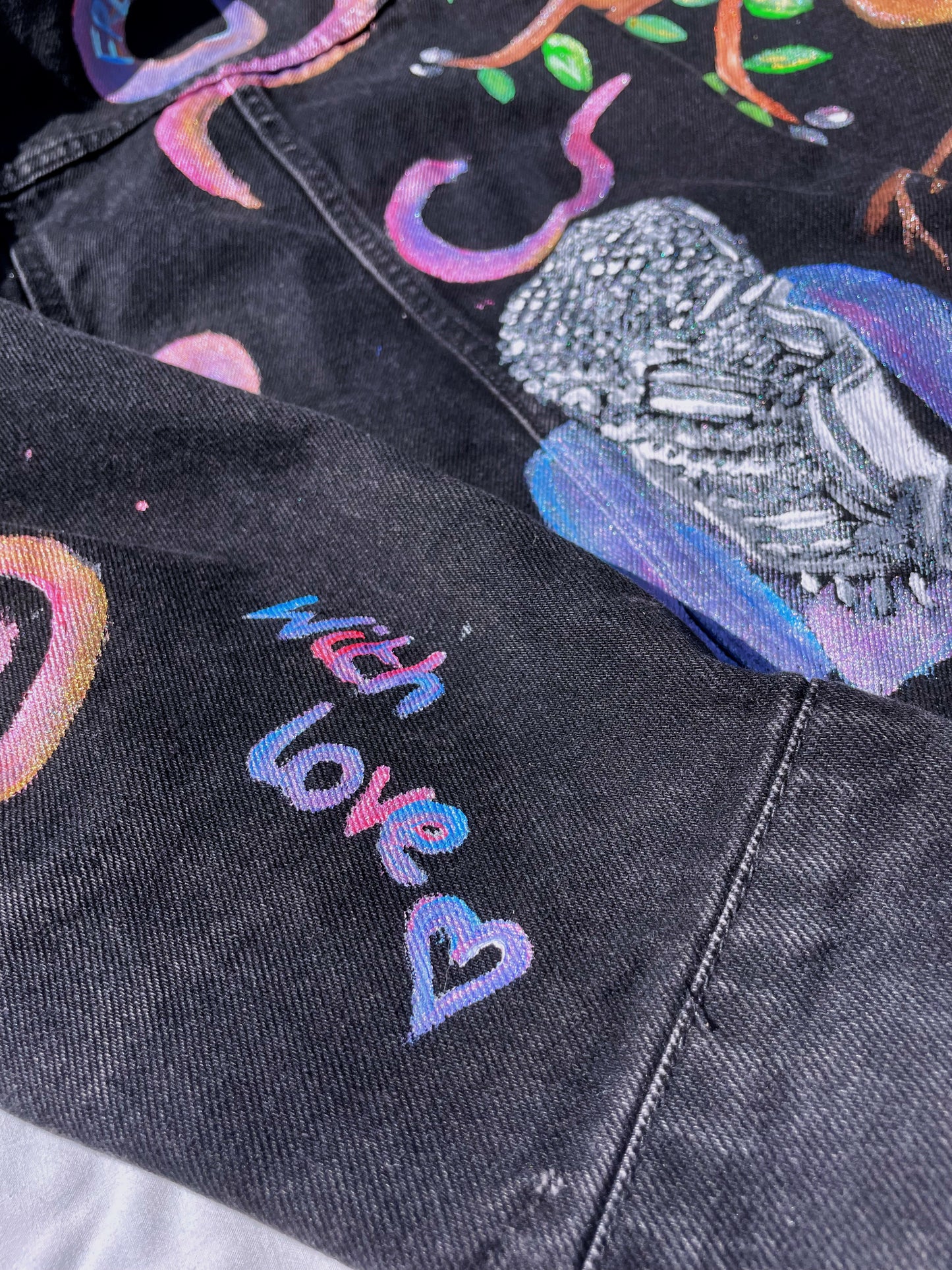 Hand Painted “Free Palestine” Denim Jacket