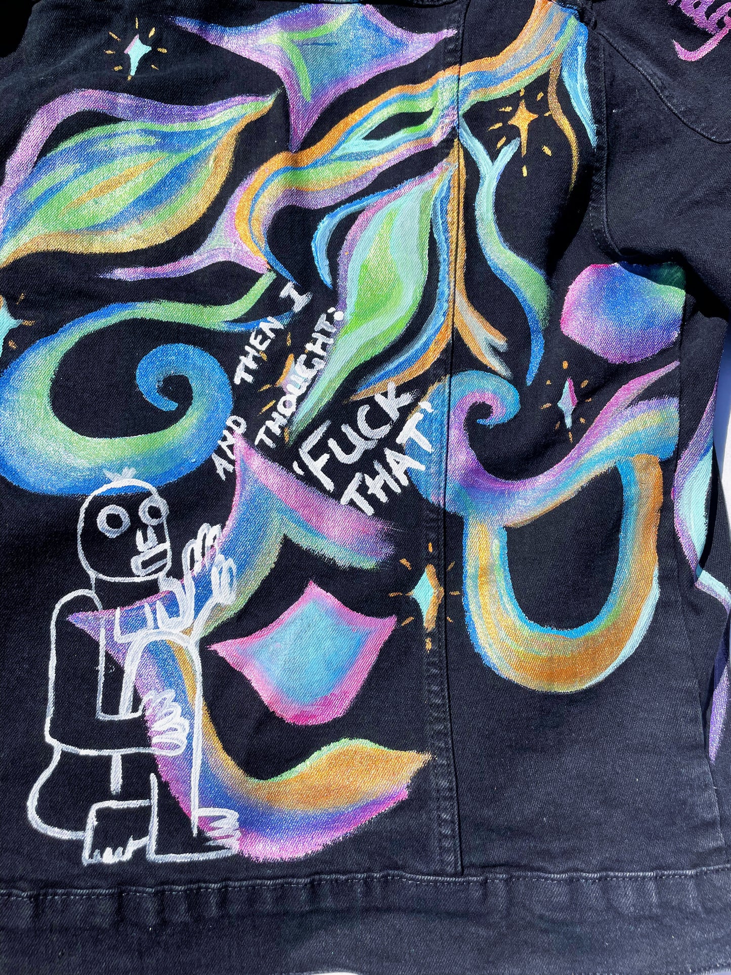 Hand-Painted Denim Jacket - “Cosmic Expression”