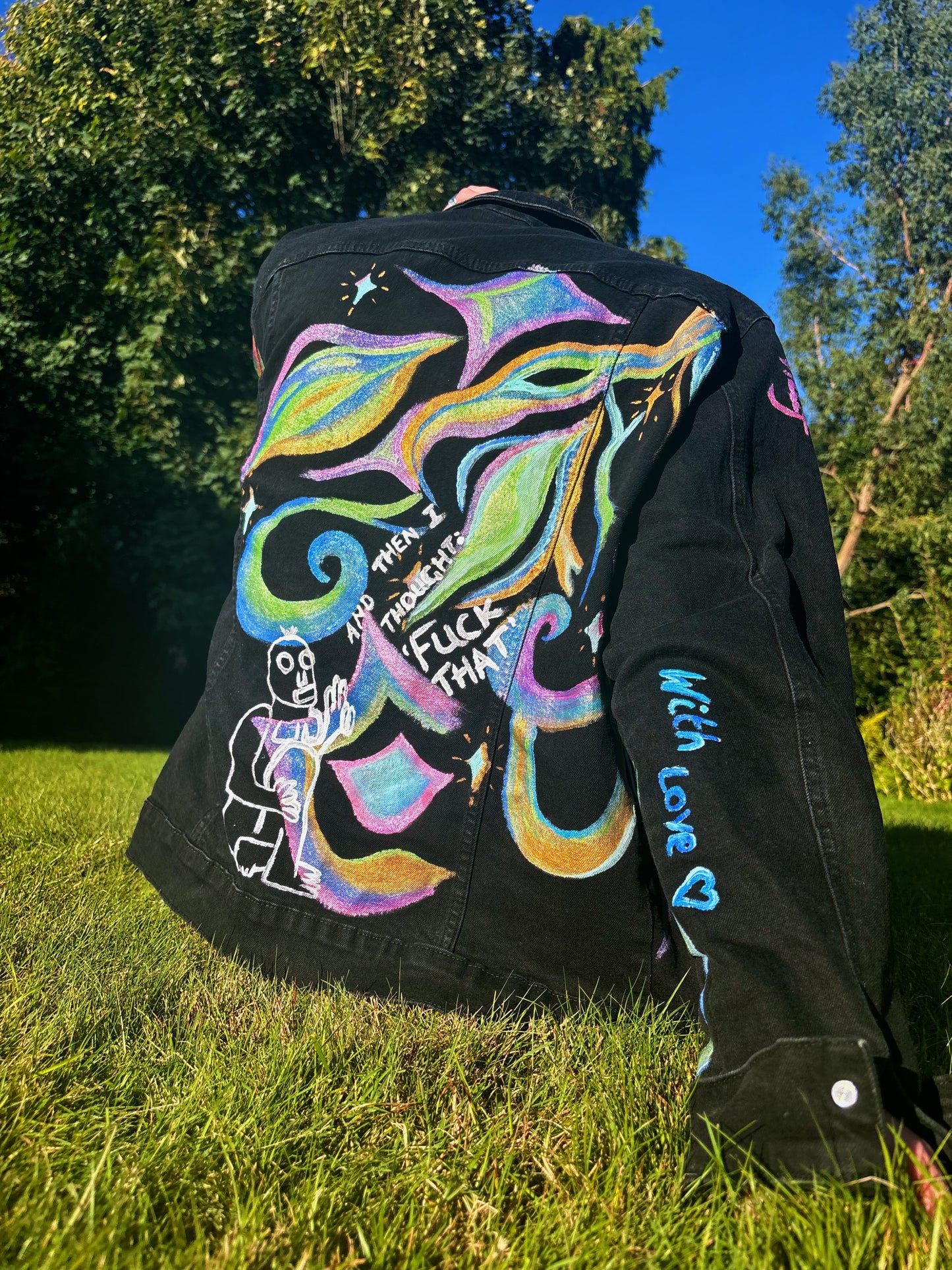 Hand-Painted Denim Jacket - “Cosmic Expression”