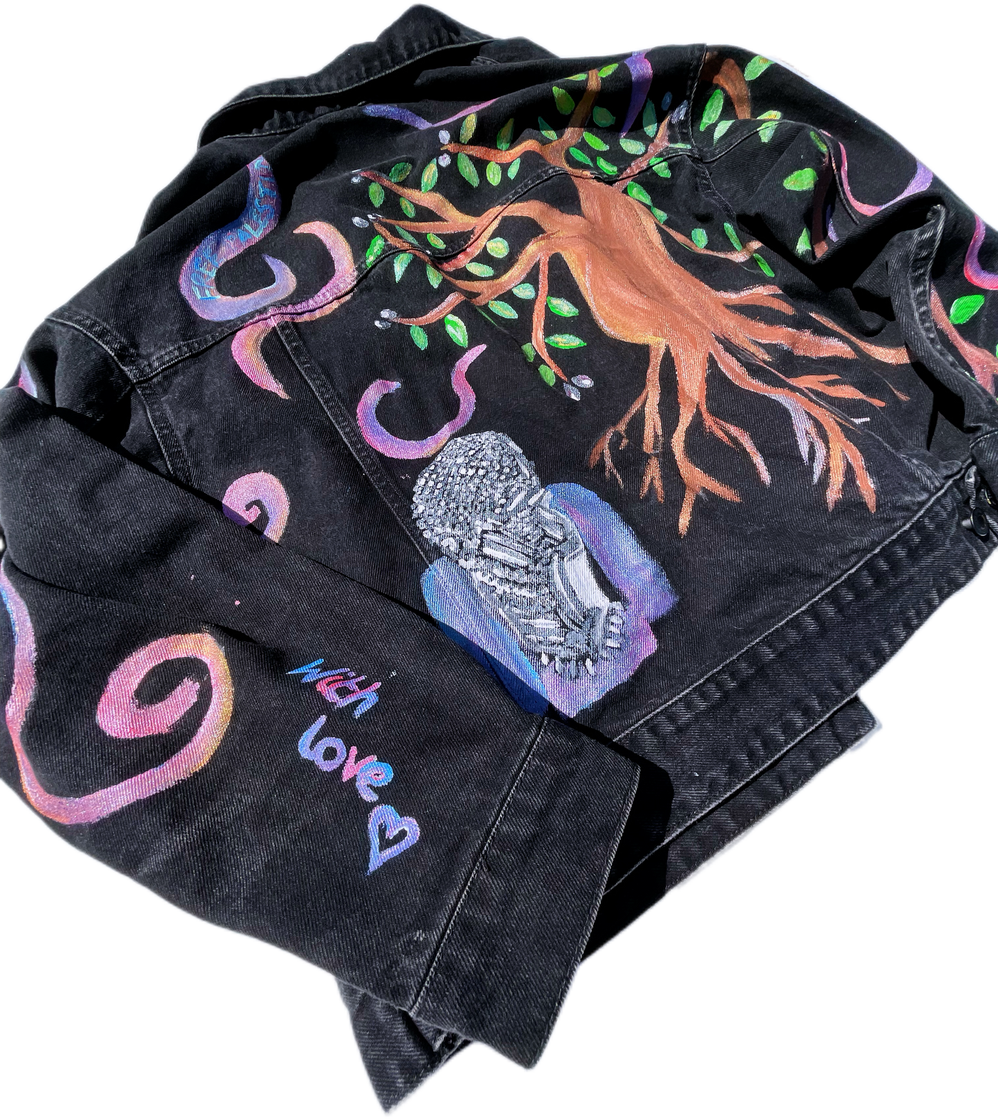 Hand Painted “Free Palestine” Denim Jacket