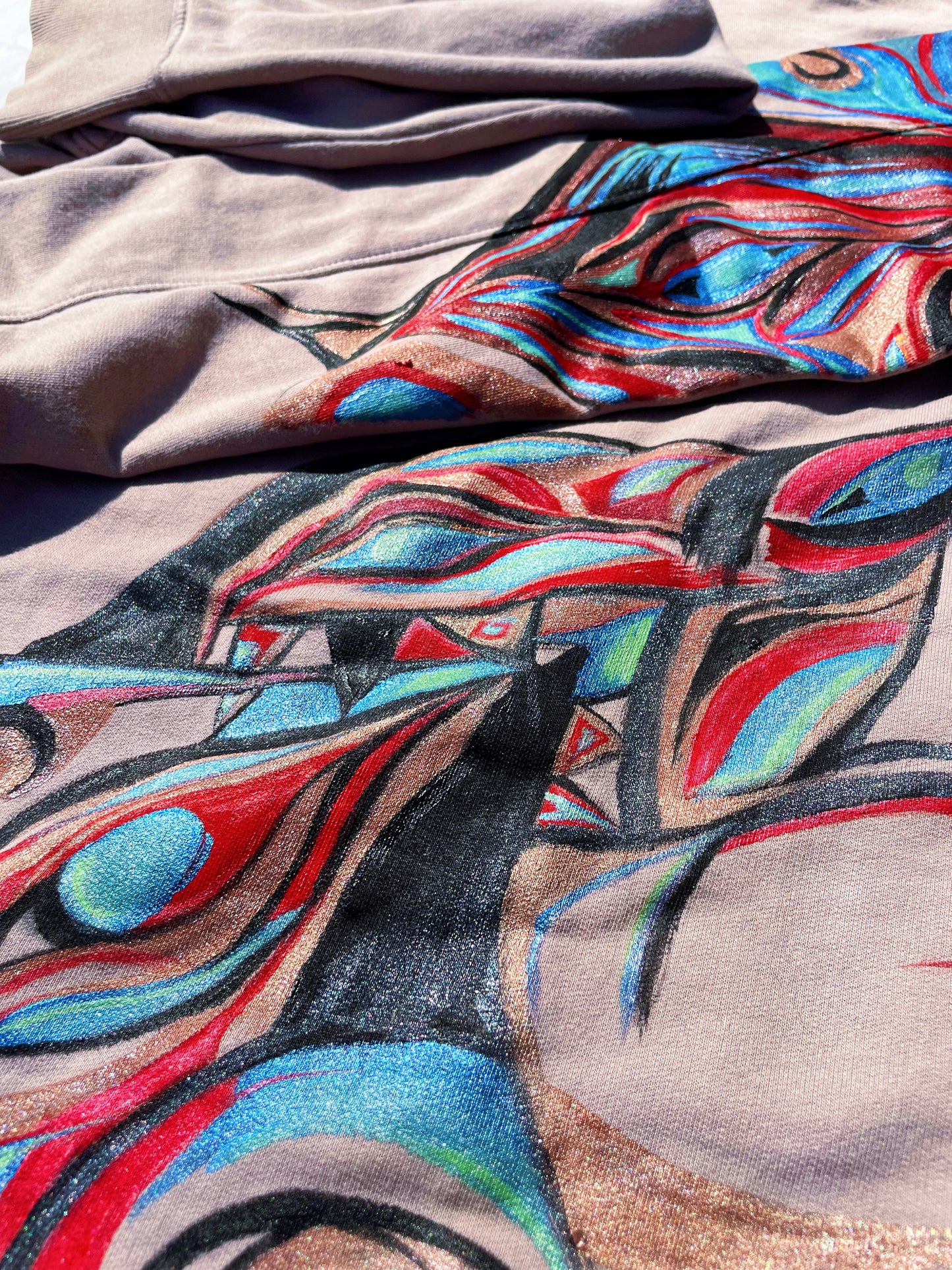 Hand-Painted Sweatshirt – “Electric Pulse”