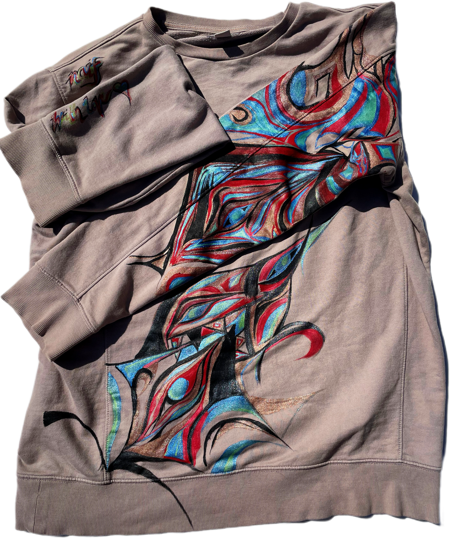 Hand-Painted Sweatshirt – “Electric Pulse”