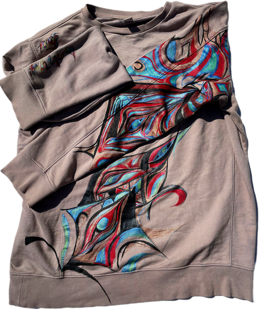 Hand-Painted Sweatshirt – “Electric Pulse”