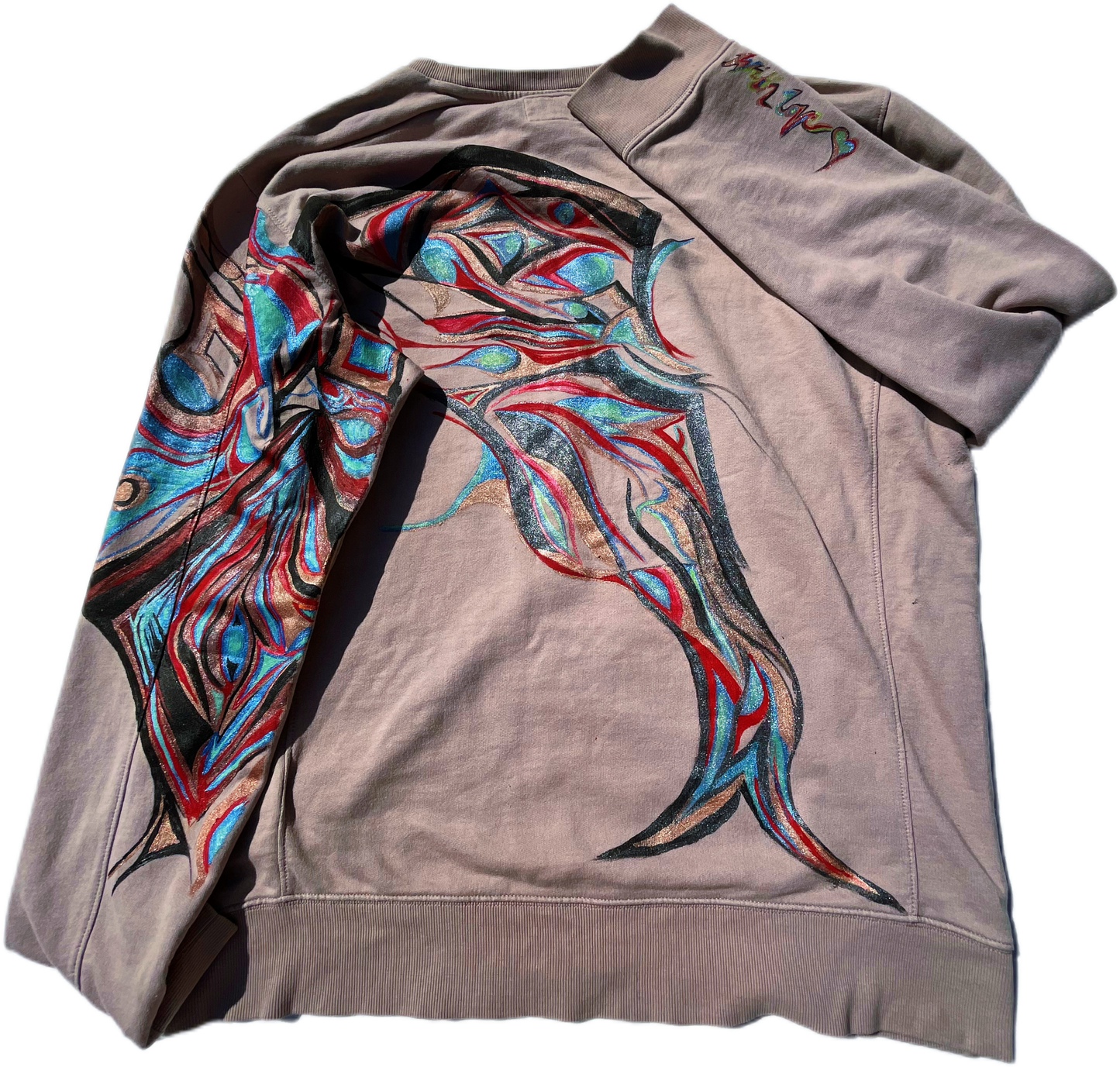 Hand-Painted Sweatshirt – “Electric Pulse”