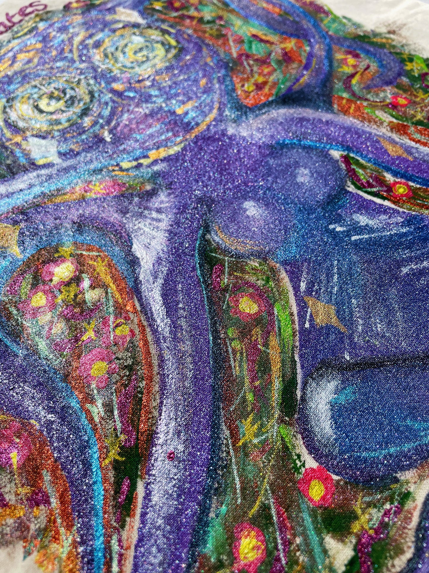 Hand-Painted Tote – “Galactic Muse”