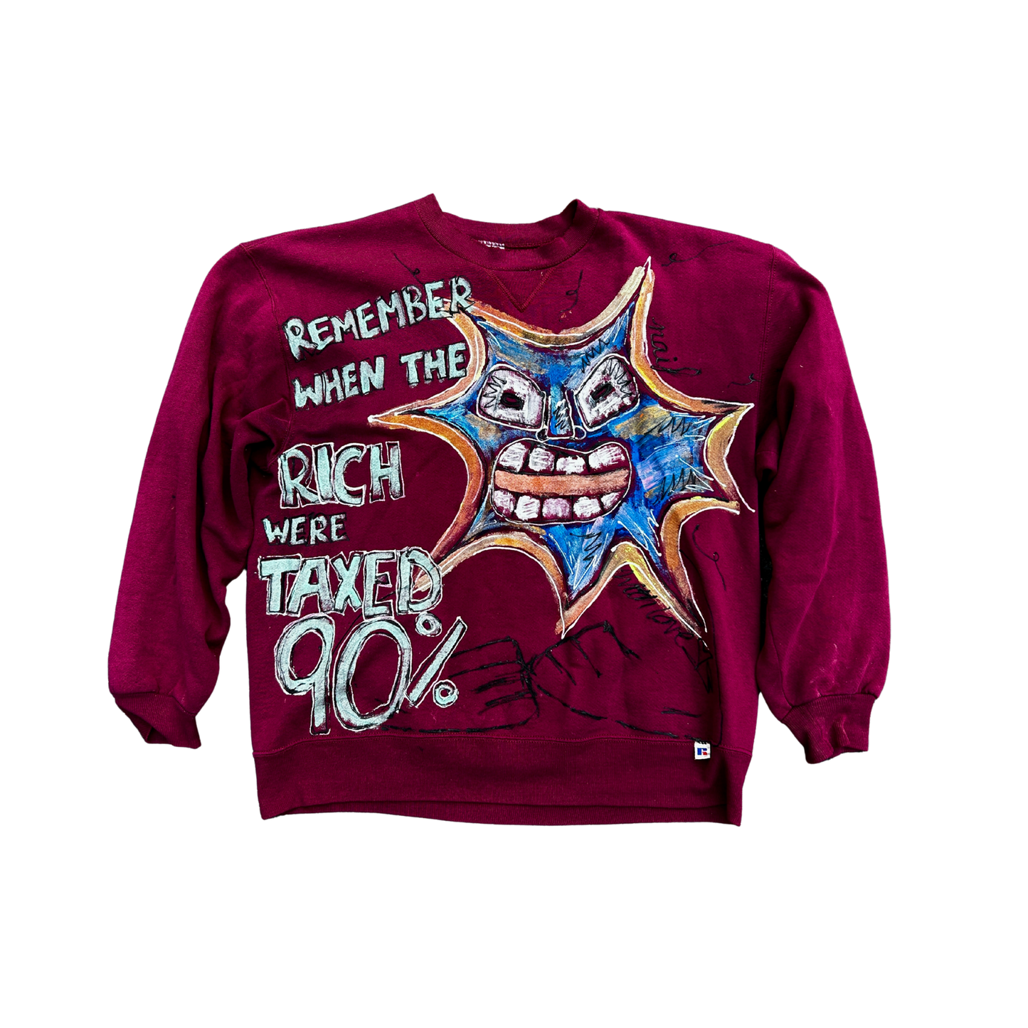 “Tax The Rich" Hand-Painted Sweatshirt