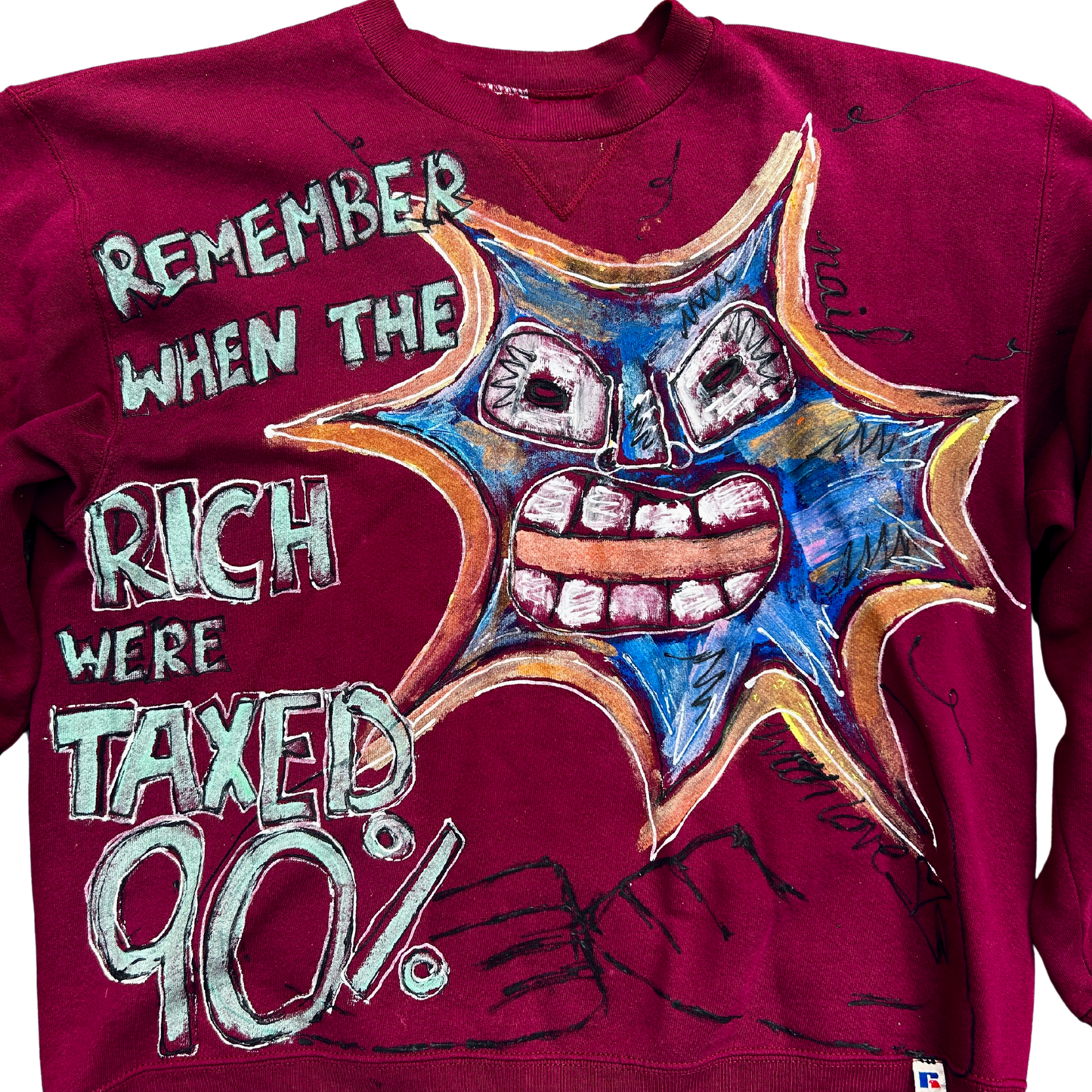 “Tax The Rich" Hand-Painted Sweatshirt