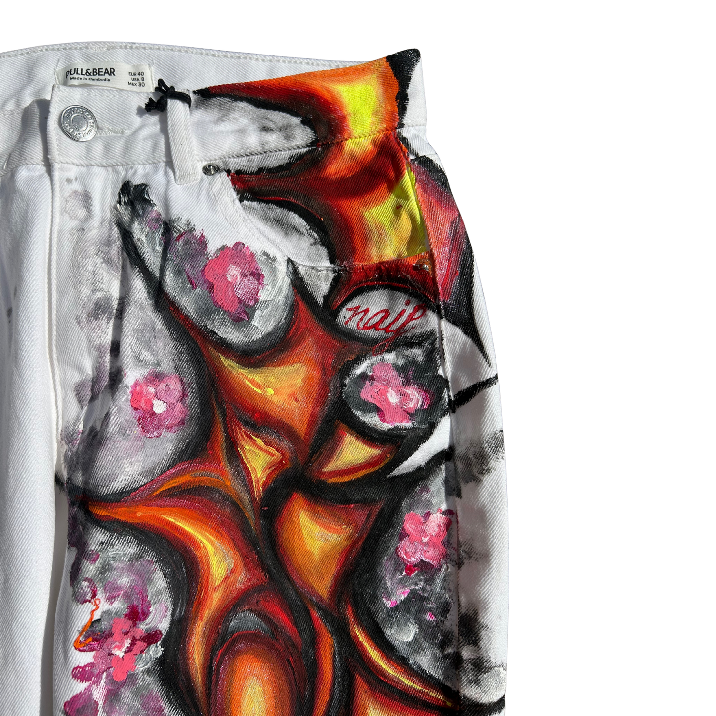 "Playing With Fire" White Jeans