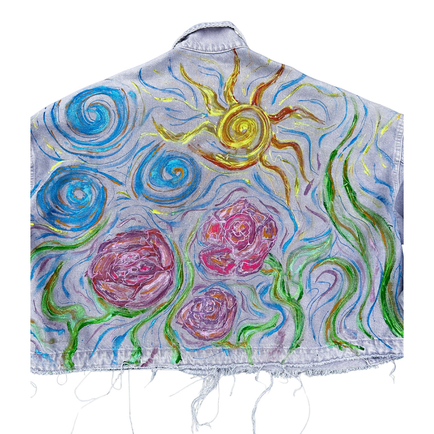 “Bloomstorm” Light Pink Denim Jacket