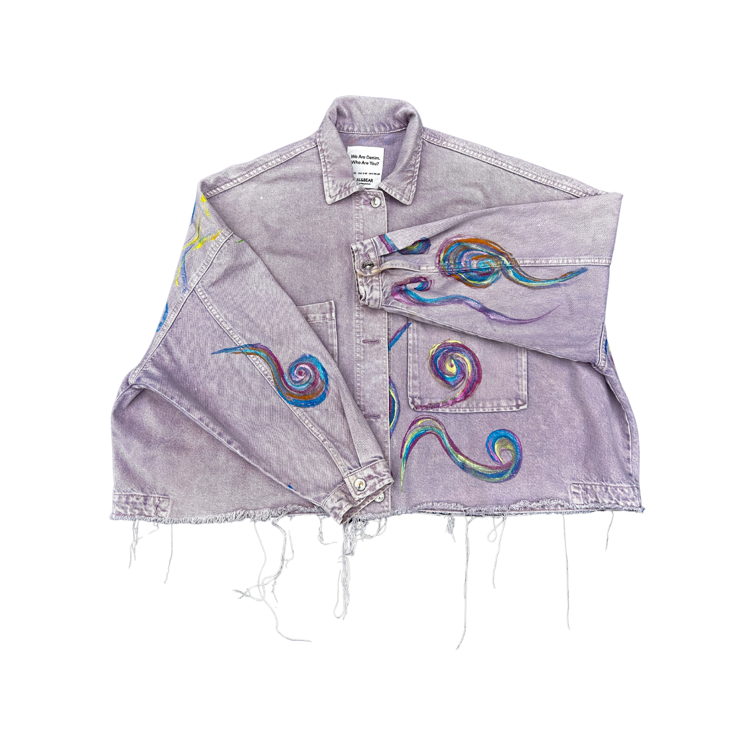 “Bloomstorm” Light Pink Denim Jacket